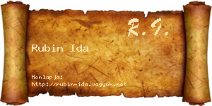 Rubin Ida névjegykártya